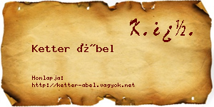 Ketter Ábel névjegykártya